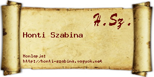 Honti Szabina névjegykártya